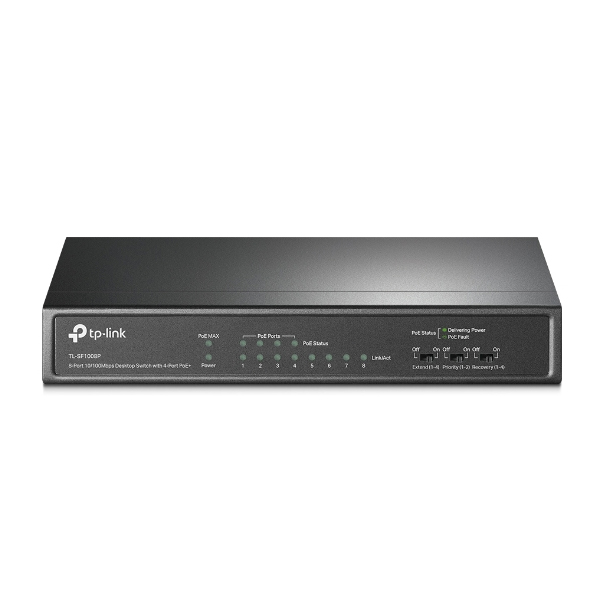 TP-Link-TL-SF1008P-8-Port 10/100Mbps Desktop Switch with 4-Port