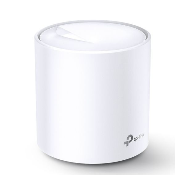 TP-Link Deco X60 AX3000 Whole Home Mesh Wi-Fi 6 System 1 Pack white unit on plain background.