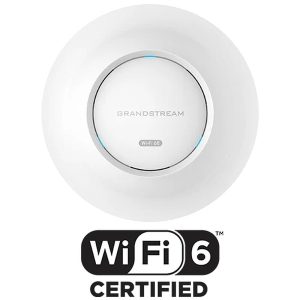 - Grandstream GWN7665 Wi-Fi 6E access point with Wi-Fi certification badge